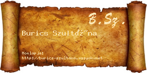 Burics Szultána névjegykártya